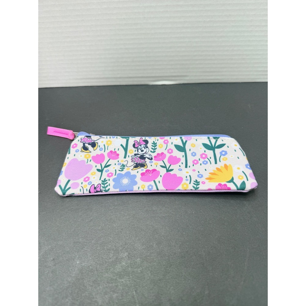 Disney Minnie Mouse Lavender Floral Pencil Case Pouch